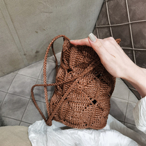  Chilichili Rafi cotton grass handmade crochet woven messenger shoulder bucket bag diy womens bag custom made