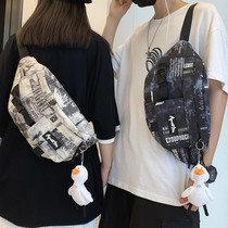 Chest Wrap Day Series Ins Tide Cards 100 Hitch Port Wind Original Sleeping Single Shoulder Bag for male and female students Han version Overalls Pocket Skew Satchel