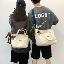 Koreas original Cebu Chains students 100 hitchhiking Tito tote bag day series Single shoulder oblique satchel cloth bag for men and women