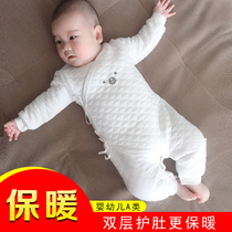 Newborn baby clothes autumn and winter cotton warm pajamas newborn male and female baby jumpsuit autumn and winter dressing thick