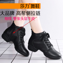 Brand Shali dance shoes womens leather soft bottom square dance shoes 2021 new spring and autumn winter fashion plus Velvet