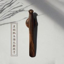 Black walnut shoes pull solid wood shoes pull cute long-handled wall-hanging shoes slip household auxiliary shoe-wearing device shoe-carrying device