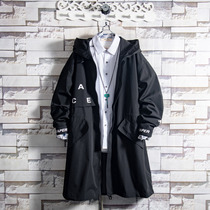 White sugar rose 21 black function tooling windbreaker coat young mans long style handsome hooded autumn and winter