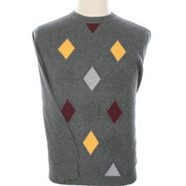 17 Dongsheng new mens cashmere sweater diamond lattice round neck mens pullover sweater fashion warm sweater