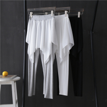 Dance Pants Women's Tight Stretch Modal Mesh Nine-point Skirt Pants Body Dance Practice Pants Adult Latin Dance Pants