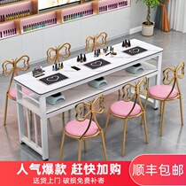 Nail art table and chair set Light luxury single double table Economy chair combination Special net red Japanese nail art table