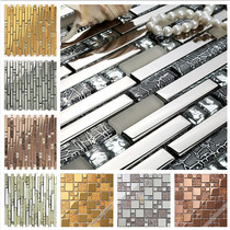  Glass mosaic TV background wall brick Long living room KTV pillar bar bar bathroom interior decoration cashier