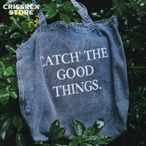 Crisisrex Store LivingTown Daily Commute Large Capacity Denim Canvas Handbag single shoulder bag