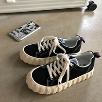 Lin Xianshan black canvas shoes womens design sense niche ulzzang wild 2021 new board shoes ins tide