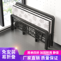  Reinforced folding bed Wooden bed Lunch break bed rental room simple sheets double iron bed Household adult economical
