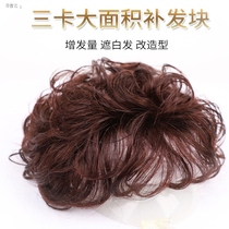 Cover white hair Small curly hair wig Female simulation hair patch Invisible incognito cover white hair Short curly hair fluffy natural