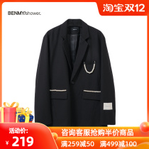 benmyshower national tide casual suit jacket mens Tide brand design sense Ruffian Street couple loose suit