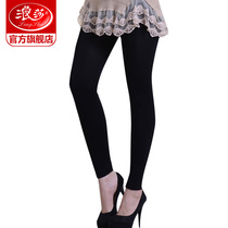  Langsha warm pants womens 9800D double-layer thickened velvet corset high waist nine-point leggings autumn and winter