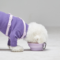 Spot silicone Folded Water Bowl Inherent Korea Brief Fresh Dog Bowl Out for a Dog Bowl Petisan