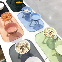 Spot inherent Korean imported designer simple fresh pet cat dog bowl food basin water bowl cervical spine