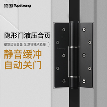 Top-fixed invisible door hinge hydraulic buffer rebound door closer spring hinge damping hidden door automatic door closing hinge
