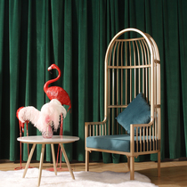 House Birdcage chair sofa single wrought iron ins light luxury Net red backrest hotel Hall milk tea shop bedroom bedroom