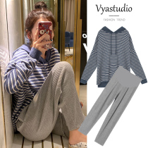 Pregnant women autumn set 2021 New Net Red fashion fashion spring and autumn clothes two-piece autumn large size coat