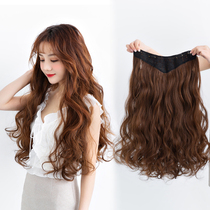 V-shaped wig film Female long hair long curly hair Big Wave simulation one-piece natural invisible without trace hair
