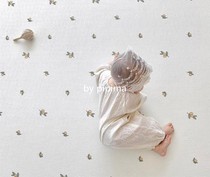 Butt mother INS childrens room thin velvet game floor mat olive fresh printing and dyeing carpet baby crawling mat carpet