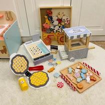 Ass mom ins simulation house sale trolley candy set Wooden childrens popcorn toys Wooden kitchenware