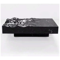 Zen FRP imitation marble waves black and white water ripples light luxury creative living room art tea table profiled coffee table