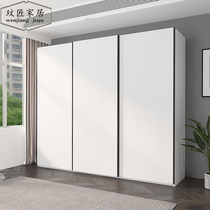 Nordic bedroom sliding door wardrobe simple modern board 1 8m2m two-moving door 2 4m three-door custom large wardrobe