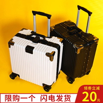 Aluminum frame suitcase male and female 18 inch boarding trolley suitcase retro 20 small model lightweight mini password box
