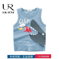 Brand discount store dedicated cabinet Clear childrens clothing summer pure cotton sleeveless vest baby tops cartoon pattern