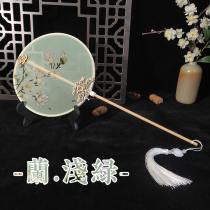 Double-sided long-handled ancient fan fan and fan dance fan performing Chinese style