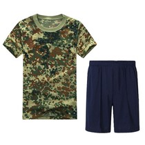 Retired 01 physical fitness training clothes old T-shirt shorts breathable cool and cool speed dry short sleeve camouflak suit round collar military fans