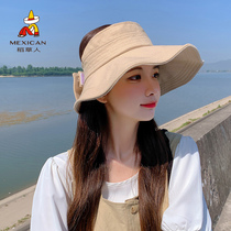 Rice straw man hat children shading sunscreen 100 hitch a new summer UV outdoor out of the sky sun hat