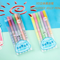 Colin 3D jelly pen color stereo pen students press gel pen bubble pen daily hand account popcorn pen