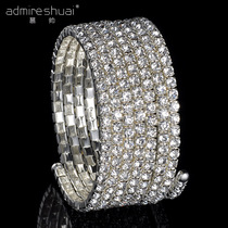  New Belly dance arm ring Dance accessories Shiny crystal performance bracelet Rhinestone bracelet Bridal wedding jewelry