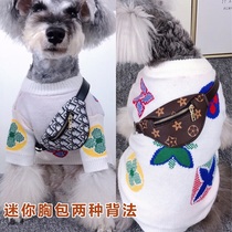 Pooch self-backpack pet Chauer Chest Bag Teddy Small & Medium Dog Out Inclined Cross-Pack Kitty Snownery ten Poop Bag