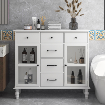 Solid Wood Bathroom Side Cabinet Toilet toilet Side cabinet Bathroom Toilet bathroom Toilet Placing Lockers Special price clear cabin cupboard