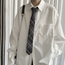 Ueno autumn new college style inside white shirt loose casual shirt DK academic style Youth white shirt