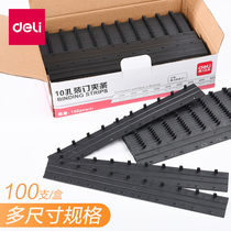 Del binding clip binding machine clip 21 hole punching machine press edge strip ten hole binding thickness 3mm to 20mm plastic clip strip