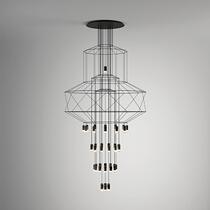 Nordic empty compound building large chandelier post-modern simple Villa hollow living room lamp loft stairwell long chandelier