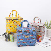 Outdoor picnic insulated Bento bag aluminum foil thickened portable refrigerator bag with lunch box Hand bag large capacity large