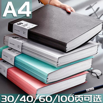 a4 folder transparent insert 100 60 pages of information book paper roll storage bag office supplies music score high school students junior high school students with multi-layer large capacity multi-function loose leaf test paper finishing artifact