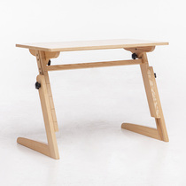 Nordic Japanese childrens solid wood table home small apartment table early childhood education center writing desk lifting learning table