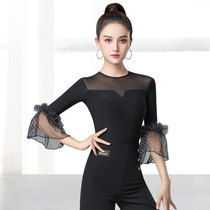Dan Baoluo Waltz Dance Dress Jacket Women's Fashion Polka Dot Horn Sleeve Gitba Dance Dress New