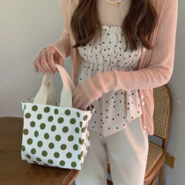 Japanese podite Bento bag new avocado green Joker student lunch bag classic simple portable canvas bag
