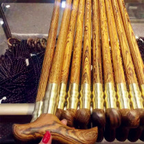 Solid wood crutch Cane Old non-slip gold sandalwood Trunkstick Wooden Gentleman With Round Head Civilization Stick Battle Yellow Flower Pear