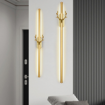 Bedroom bedside wall lamp LED simple modern living room background wall long lamp aisle staircase hotel deer head wall lamp
