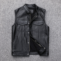 Son of Chaos First layer cowhide motorcycle motorcycle vest Vest Mens leather leather sleeveless leather jacket