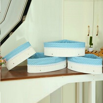 Triangle storage basket rattan pastoral fan snacks glove frame bamboo small basket fabric home storage box