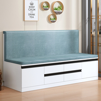 Simple restaurant sofa deck table household small apartment balcony drawer locker solid wood corner soft bag customization