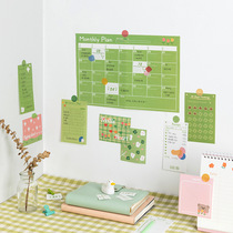 Qiyancreative cute month plan Punch-in table Wall sticker material Sticker pack Hand account diy combination set